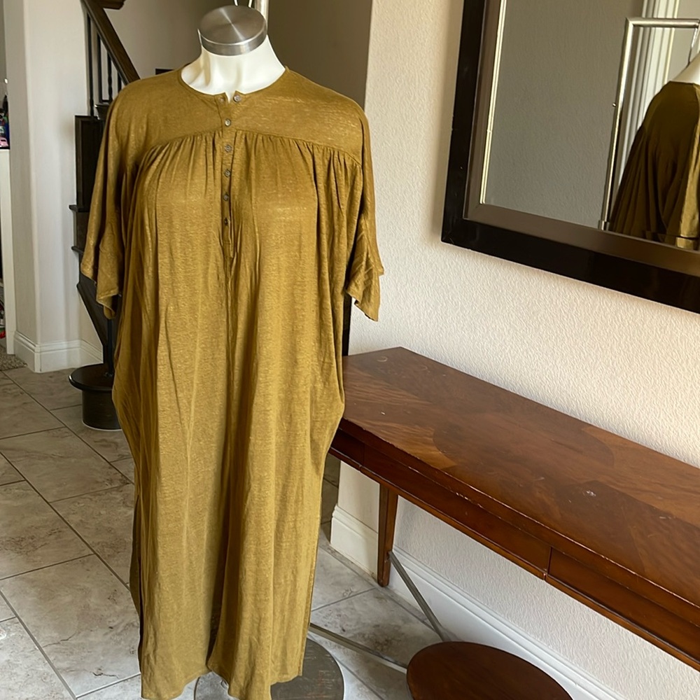 Wrap London Asymmetrical Wrap Dress in Mustard 1x New With Tag